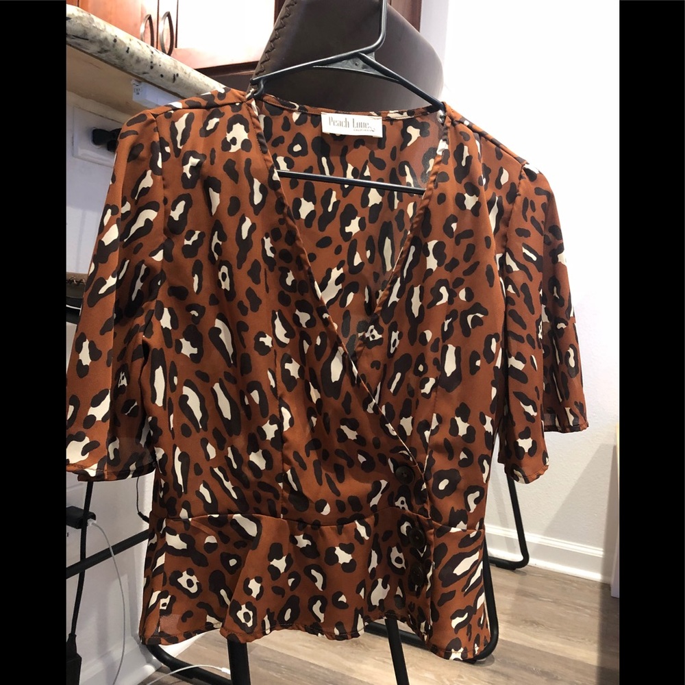 Rust animal print wrap top ( 2 LEFT ) - Picture 4 of 4
